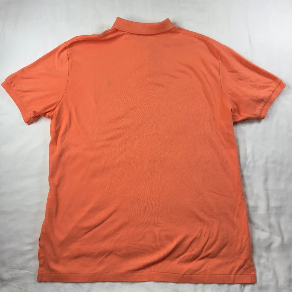 Polo Ralph Lauren Shirt Men XL Orange Golf Blue Pony Short‎ Sleeve Preppy